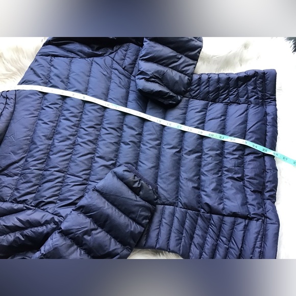 🏔Patagonia Down Sweater Jacket Full Zip Women Sz-Small Navy & Turquoise Quilted - Picture 10 of 12